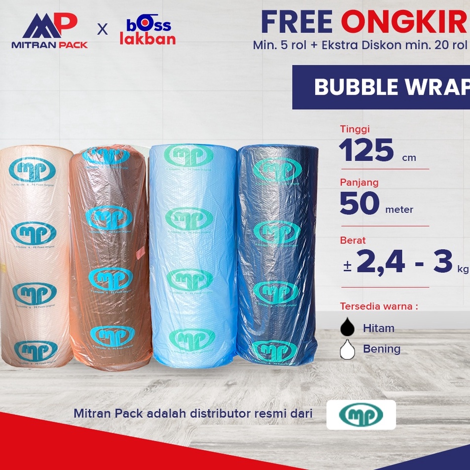 

Model Baru Bubble Wrap Muliapack 125 cm x 5 meter Hitam Bening