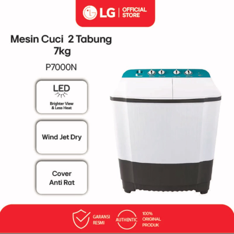 LG Mesin Cuci P7000N 2 TABUNG [7 KG]