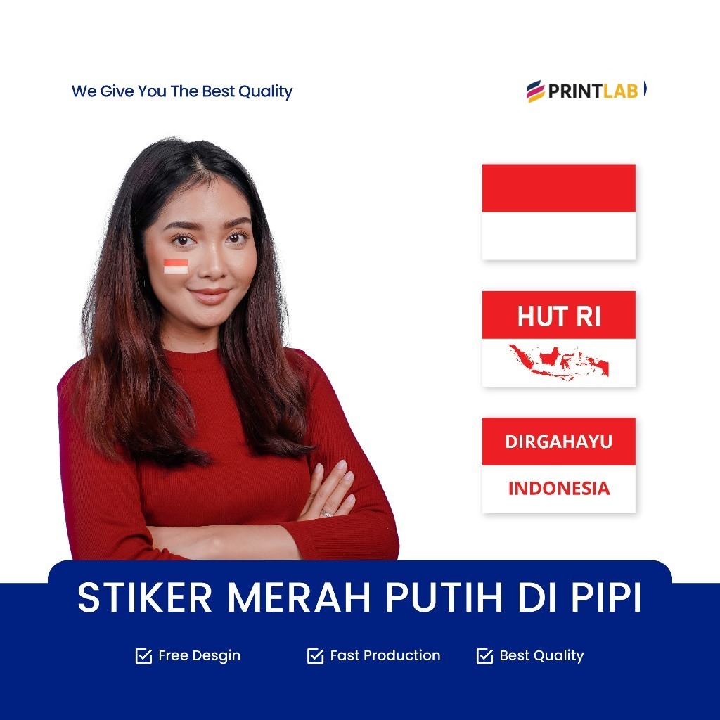 

JasaPrintLab tiker Bendera Merah Putih Di Pipi / Stiker Merah Putih HUT RI / Stiker HUT RI / Stiker Bendera di pipi / Stiker Bendera Kemerdekaan