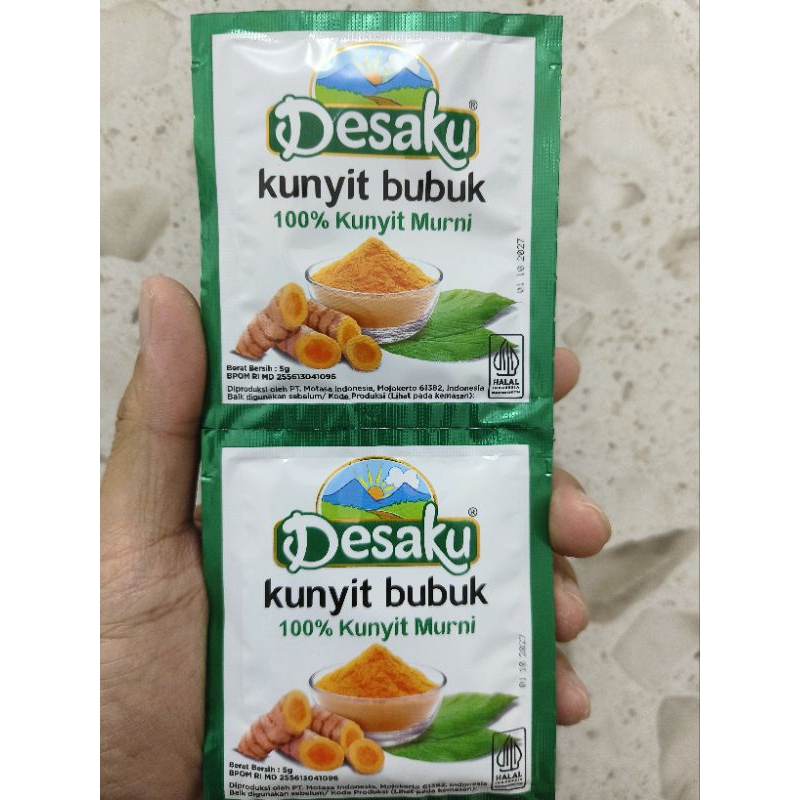 

Kunyit Bubuk Desaku Kemasan 1 Renceng isi 12 Sachet