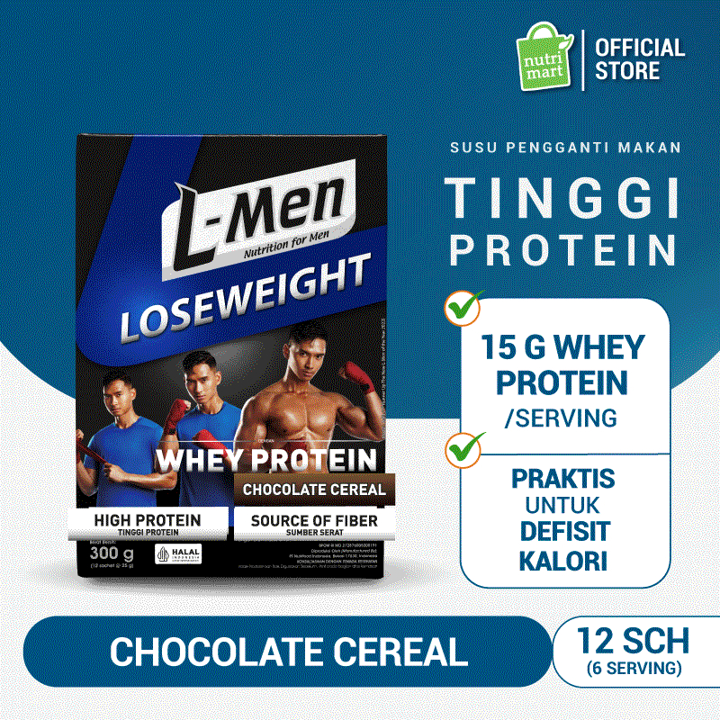 L-Men Lose Weight Chocolate Cereal 300g - Suplemen Penurun Berat Badan Tinggi Whey Protein