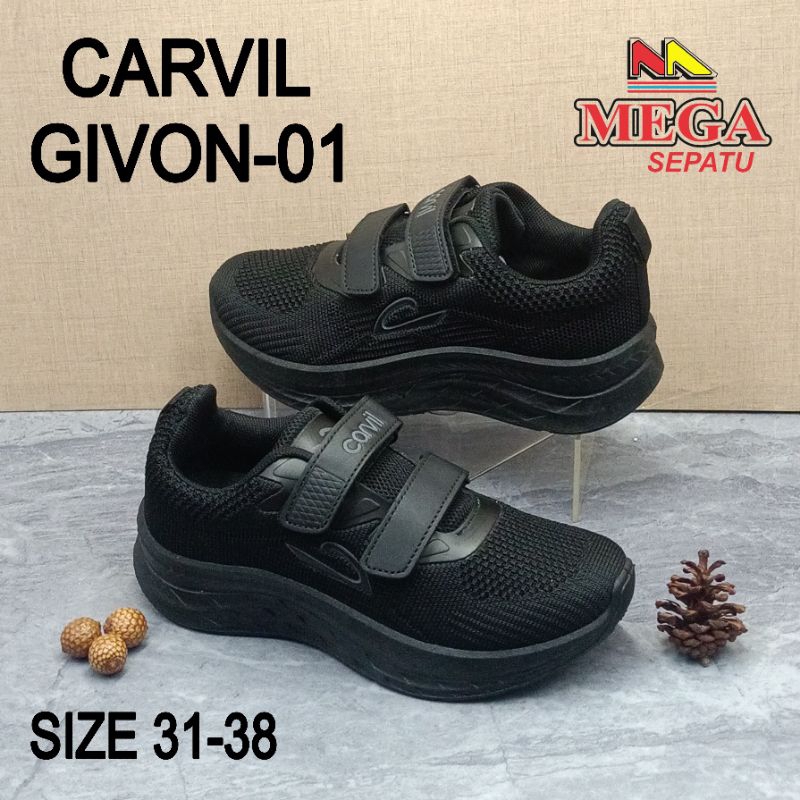 SEPATU SEKOLAH TERBARU ANAK SD SMP CARVIL GIVON-01 HITAM