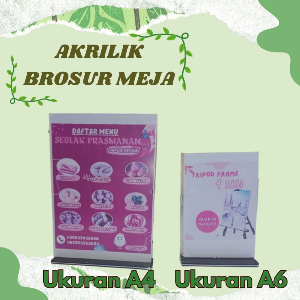 

Aklirik Brosur / Media Promosi Meja / Table Sign / Display Menu