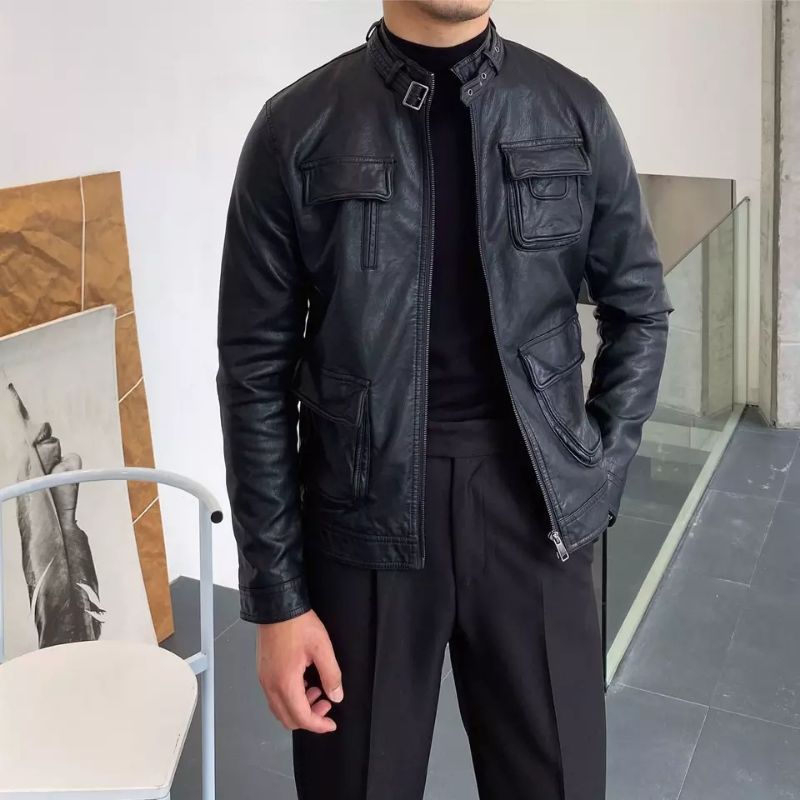 Oxhide19 - Jaket kulit pria asli sapi srangken garut tebal grade A