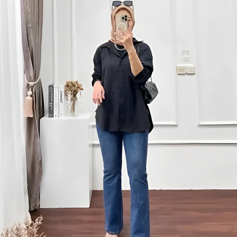 Kemeja Wanita/Dania Blouse/Kemeja Katun Wanita/Baju Atasan Wanita Bahan Katun/Blouse Jumbo
