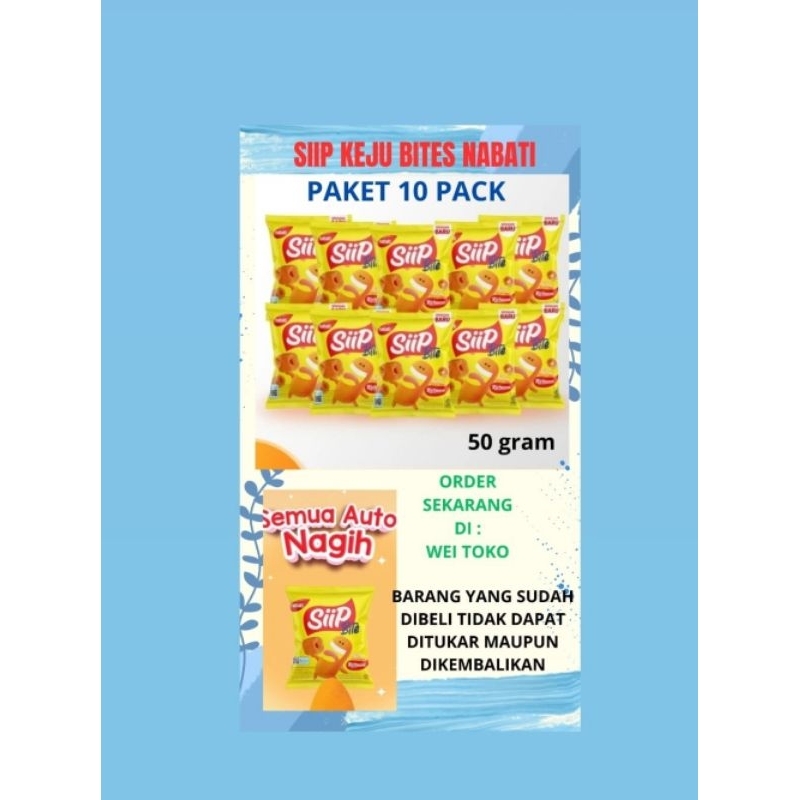 

BUNDLE ISI 10 BH SIIP KEJU 50 GRAM RICHEESE