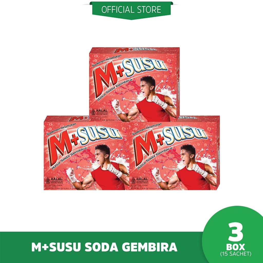 

M+SUSU rasa Soda Gembira Minuman Energi Serbuk 3 Box(15 Sachet )