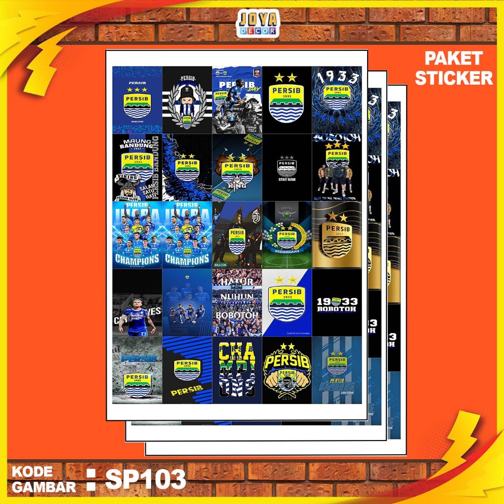 

GAMBAR STICKER PERSIB / STIKER PERSIB / PAKET STIKER PERSIB PER 25 PCS / KODESP103