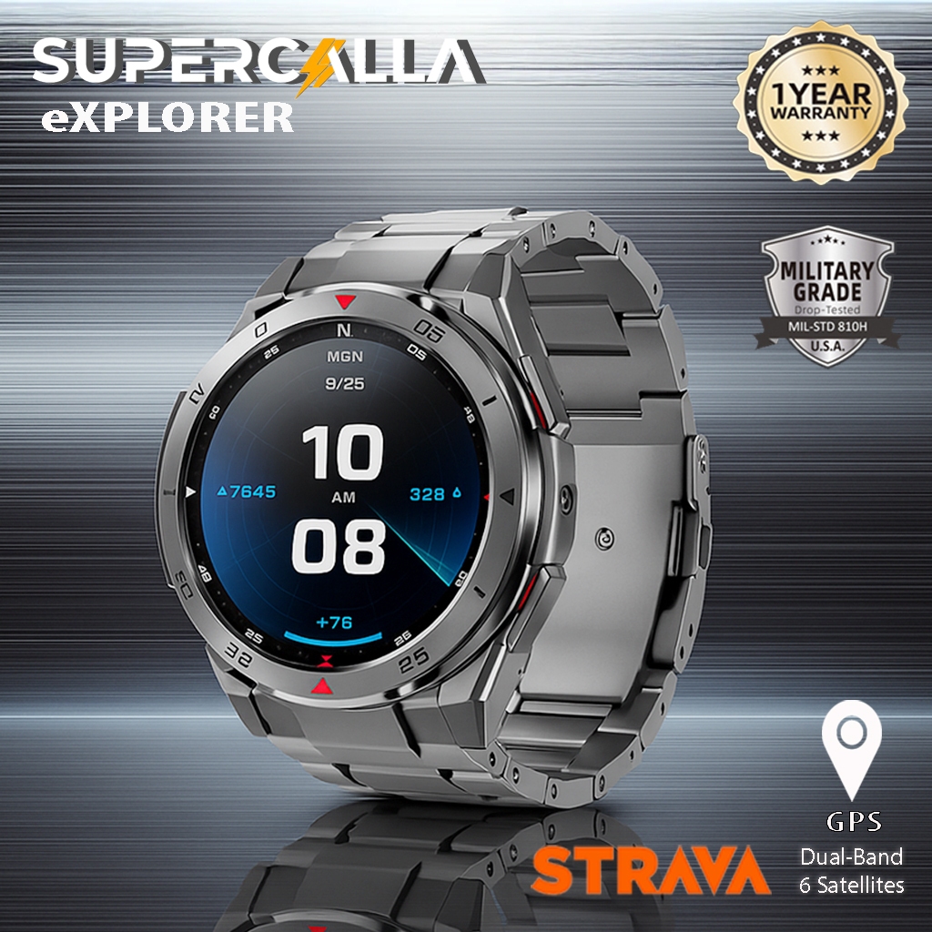 RB Supercalla Explorer GPS Dual-Band 6 Satellites Smart Watch
