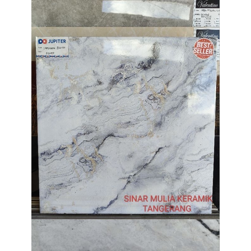 Keramik 50x50 Lantai Glossy Ukuran 50x50 Jupiter Cartagena Blush - keramik lantai motif mewah - kera