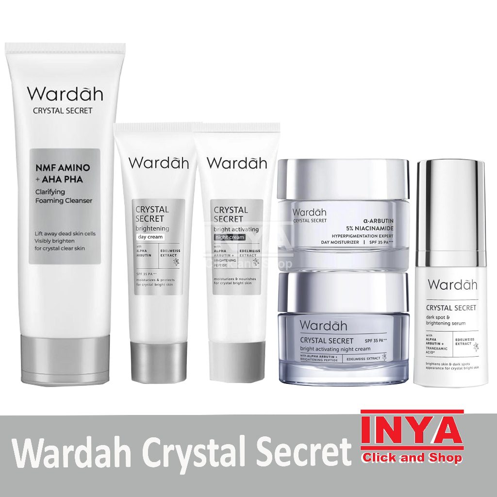 Wardah Crystal Secret Series - Krim Wajah - Sabun Wajah - Serum
