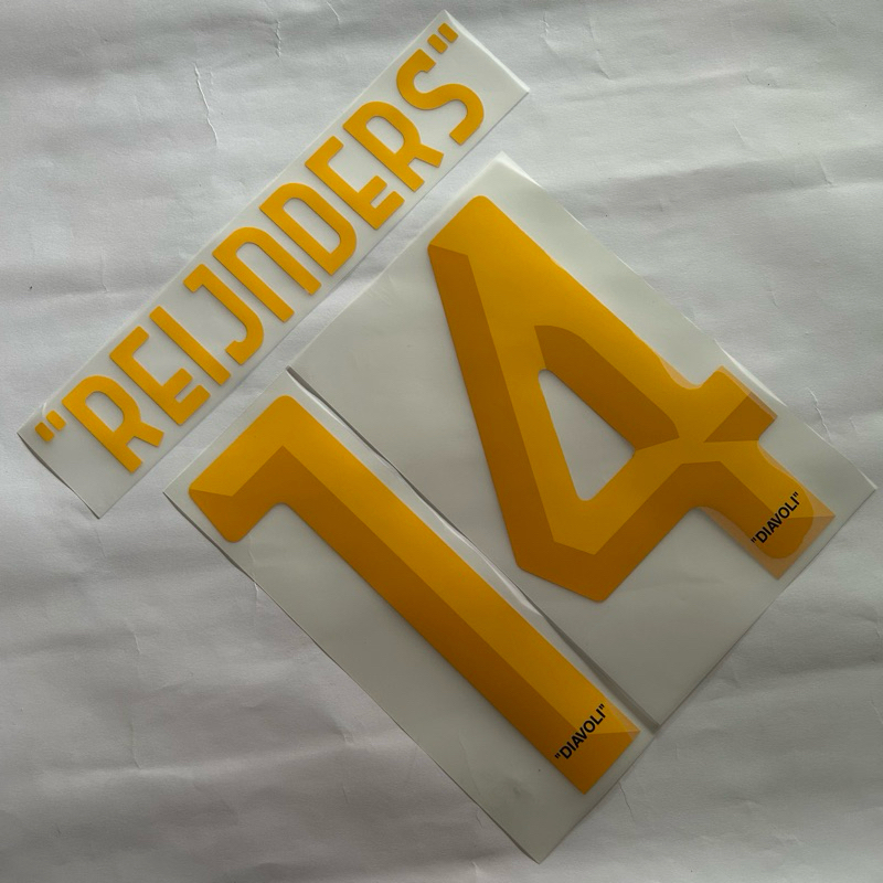 OFFICIAL NAMESET AC MILAN X OFF WHITE BLACK / RED REIJNDERS #14 - JICH