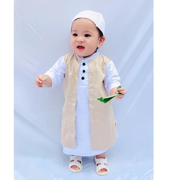 Baju Gamis Aqiqoh Newborn Bayi Baru Lahir Laki Laki Cowok Lebaran Jubah Pakistan Mcky Festive Harun 