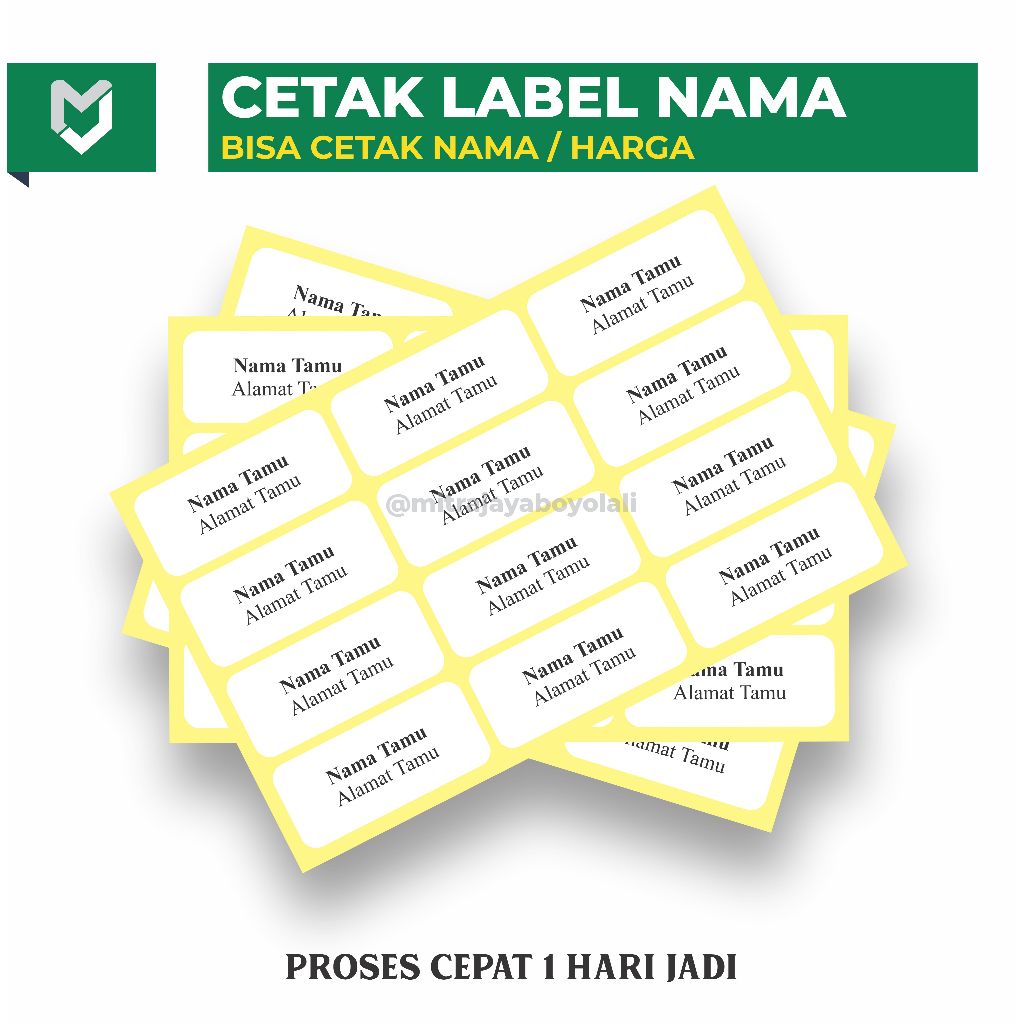 Print Label Undangan Cetak Label Undangan / Stiker Undangan / Stiker Nama Undangan