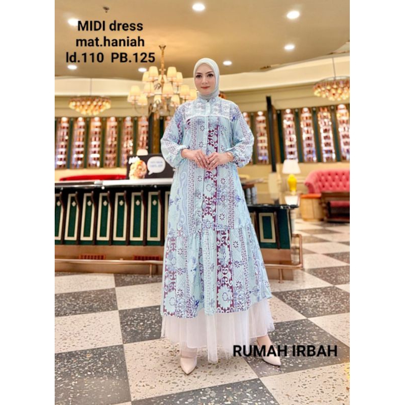 Midi Dress Mat Haniah / Midi Dress Busui Friendly / Midi Dress Hangout / Midi Dress Kondangan