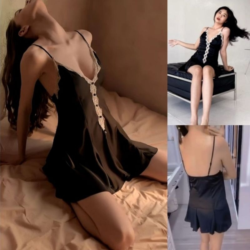 Sexy Lingerie Baju Tidur Wanita Baju Dinas Istri TA1029 Hitam
