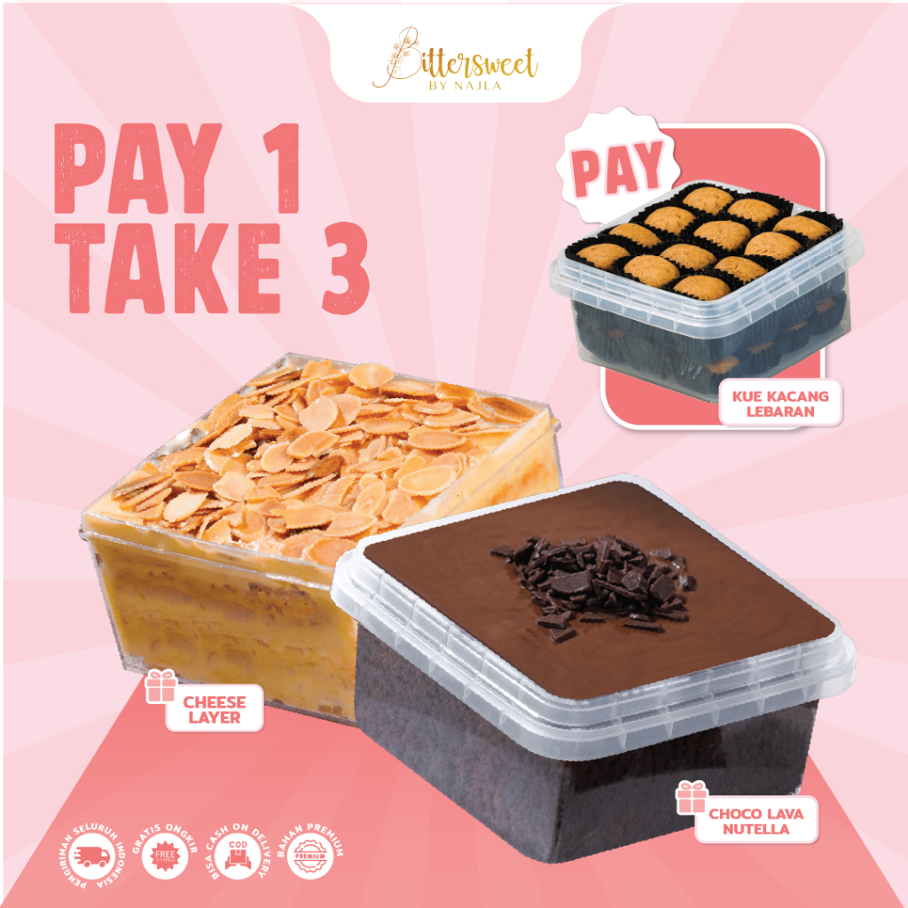 

( BELI 3 BAYAR 1 ) Choco Lava Nutella + Cheese Layer + Kue Kacang Cookies [ Best Deal ]