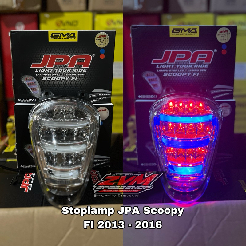 Stoplamp JPA Scoopy FI 2013-2016 Biru Merah Only Lampu Belakang JPA