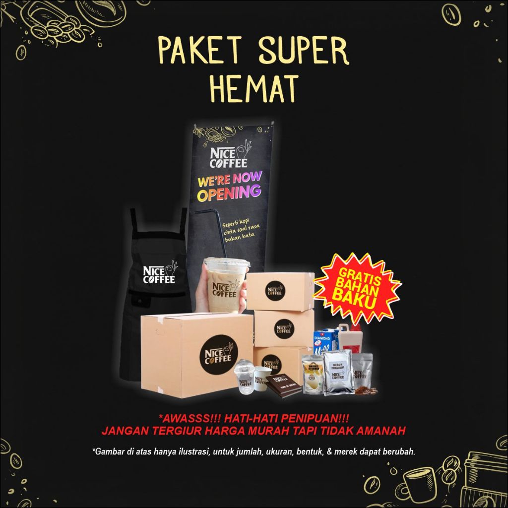 

Paket Usaha Kopi Kekinian Siap Jualan - Super Hemat