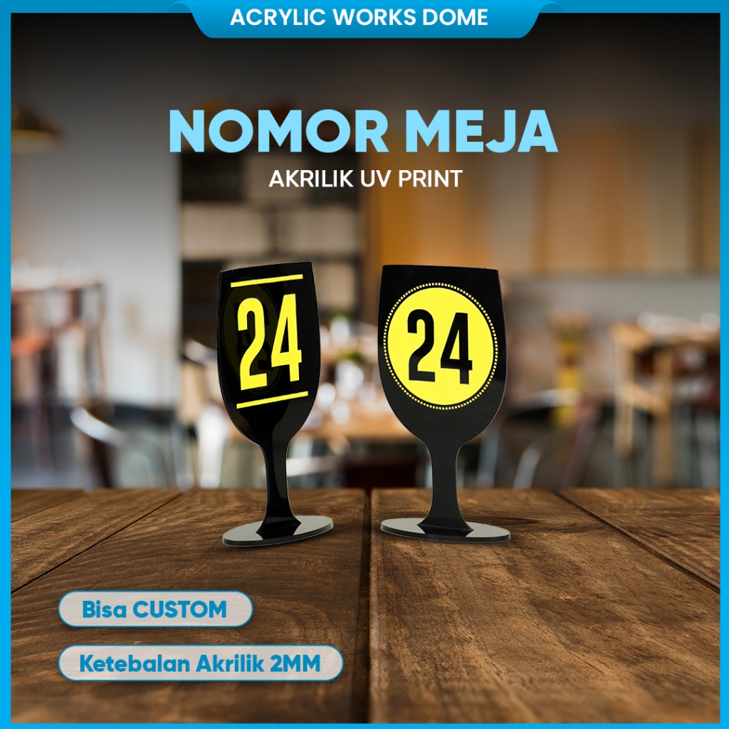 Nomor Meja Akrilik UV Print Flatbed New Model