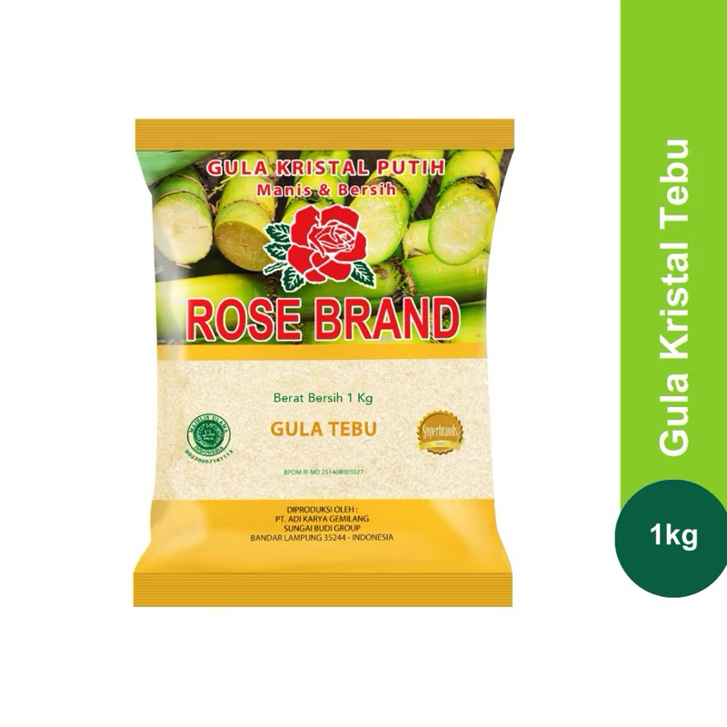

Gula Pasir || Gula kristal Putih Rose Brand 1Kg