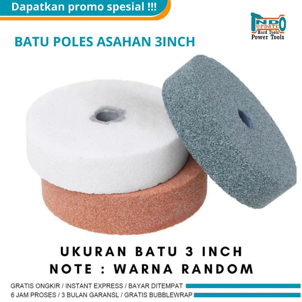 Batu Cakram Gerinda Asahan Penggiling Logam Poles Mini Grinder Batu Asah 3 Inch