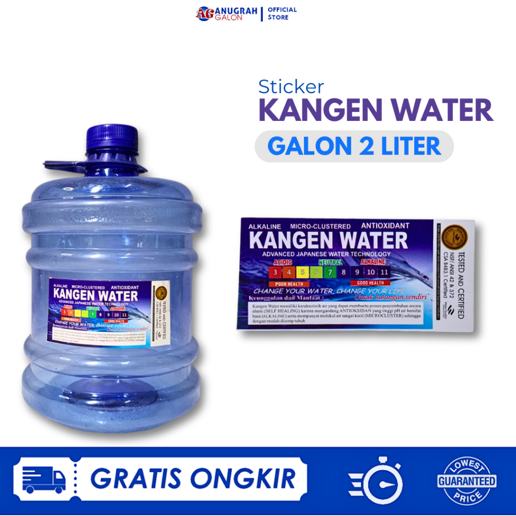 

Stiker Kangen Water Untuk Galon ukuran 2 Liter