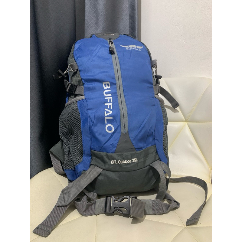 ransel buffalo 25L nylon biru abu daily backpack preloved