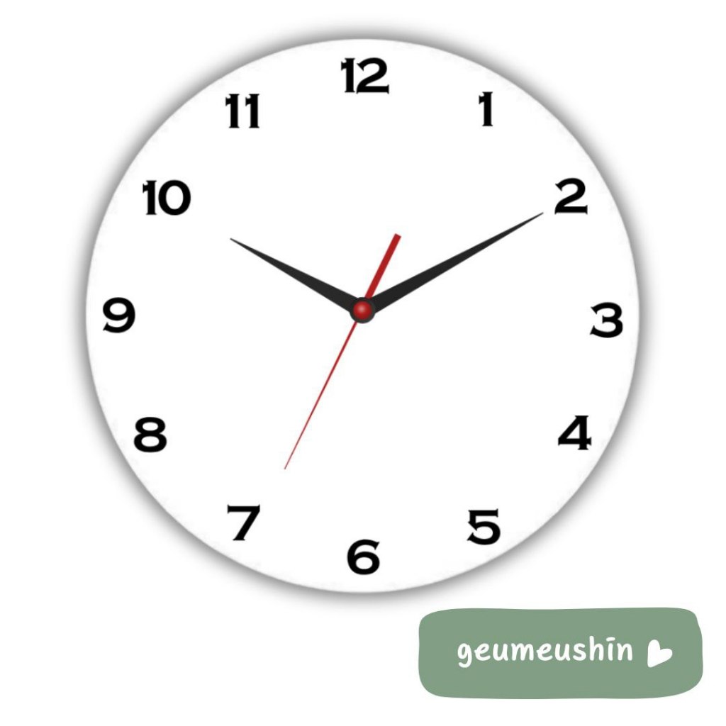 Jam Dinding Kayu Simple Minimalis Warna Putih White Silent Movement Tanpa Kaca Diameter 30cm