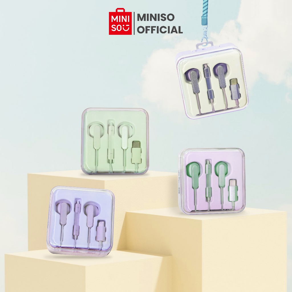 Miniso Earphone In-Ear Headphones Type-C Half In-Ear Headphones Earphone Kompatibel Dengan IPhone 15