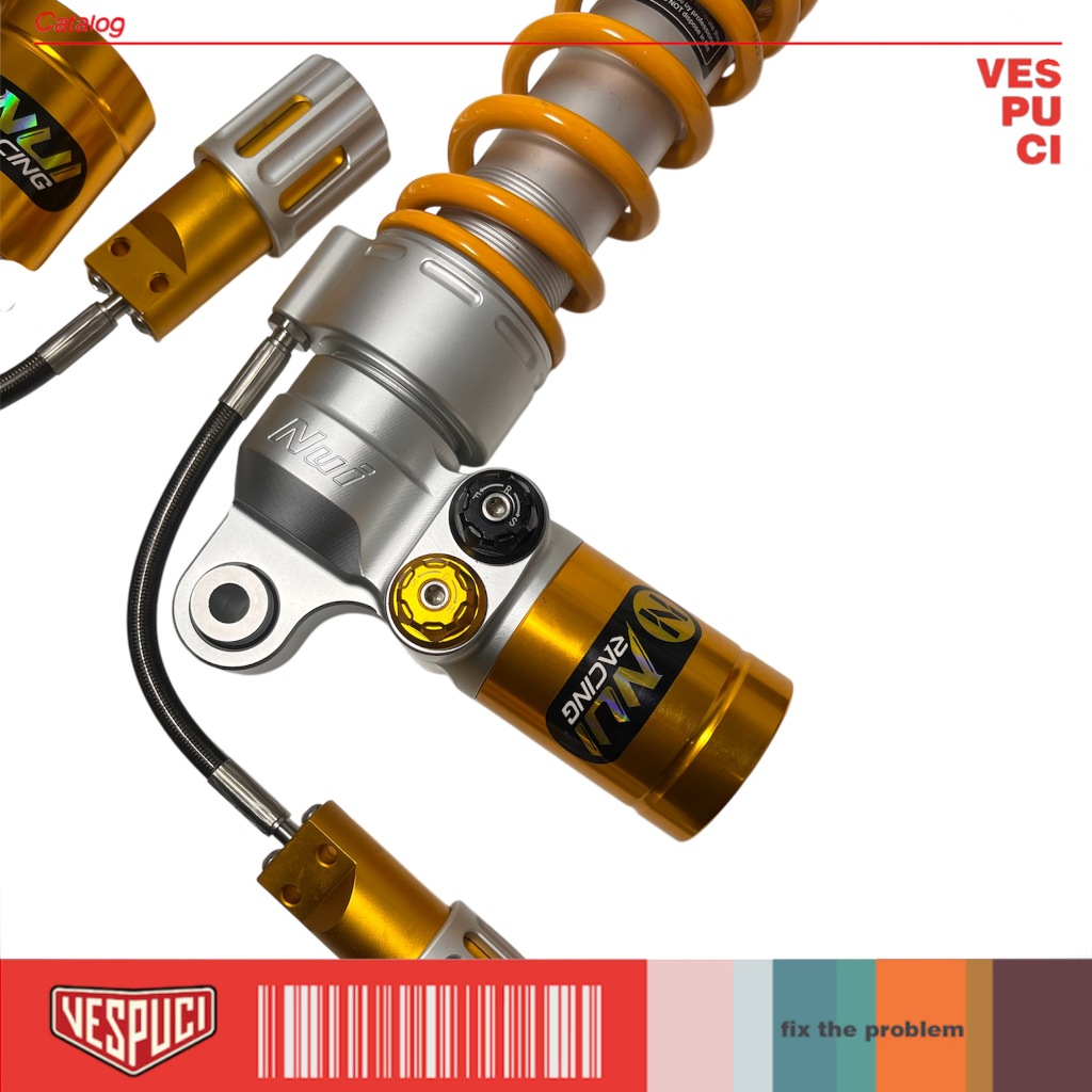 Shock Breaker Shockbreaker Shock Absorber Depan Belakang NUI Racing Yellow Gold Ohlins Adjustable Pr