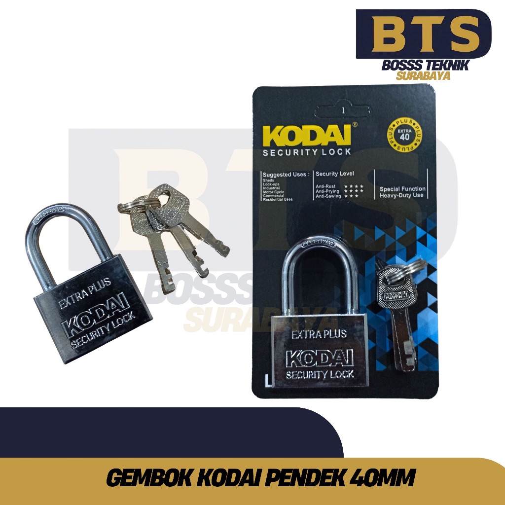 Gembok Pagar 40 Pendek High Quality KODAI Gembok Pagar Anti Karat Air Maling Besar Pager Leher Pende
