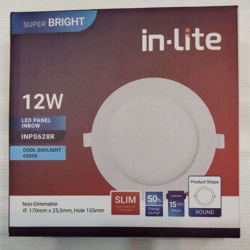 Lampu  PANEL DOWNLIGHT INBOW in-Lite 12 Watt bundar