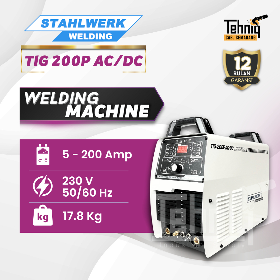 Mesin Las Listrik STAHLWERK TIG-200P AC/DC Argon Aluminium Argon AC/DC Pulse