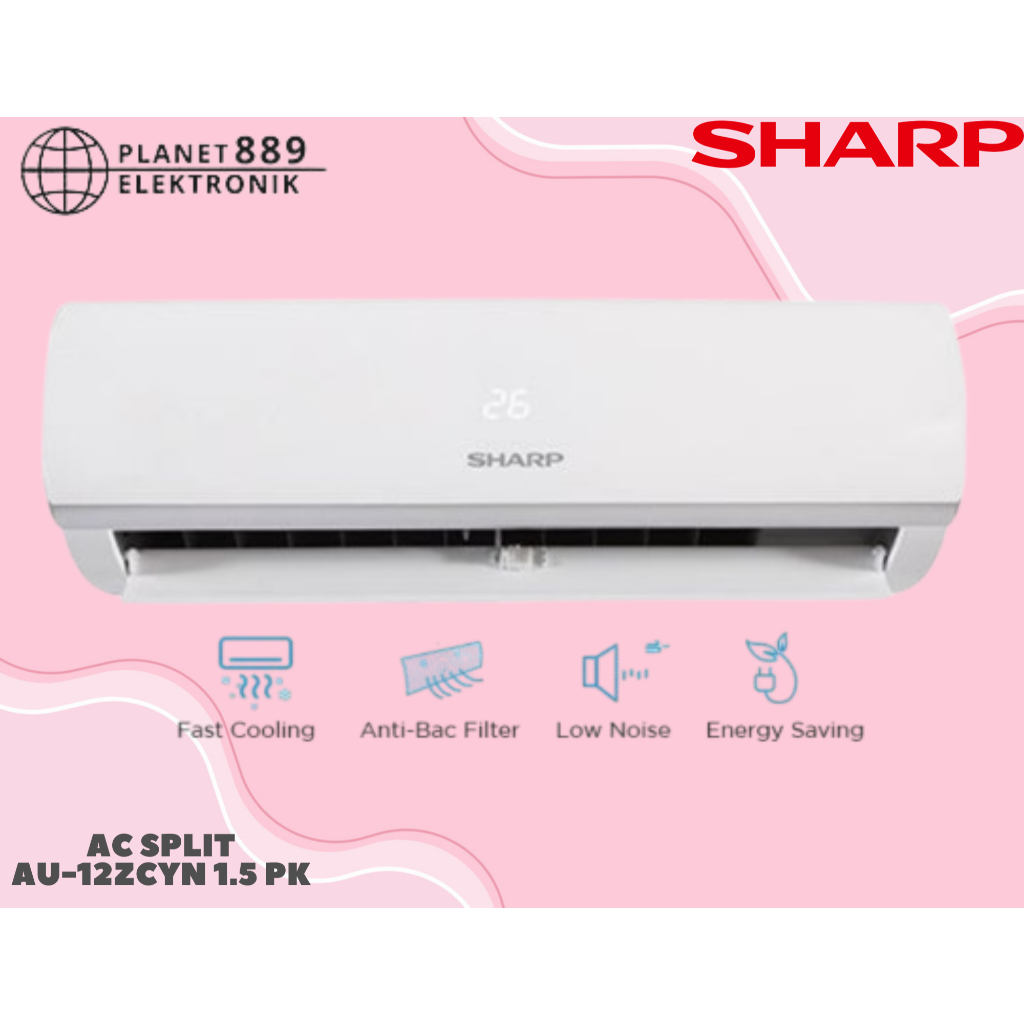 AC Split Standard Sharp AU-A12ZCY Pendingin Ruangan 1.5 PK