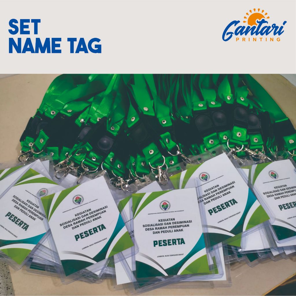 SET NAME TAG PANITIA | NAME TAG PANITIA | NAME TAG PESERTA PLASTIK+ TALI+ ISI B1, B2, B3, B4