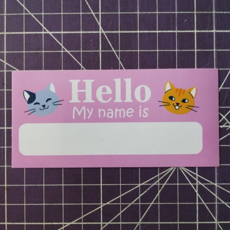 

STICKER Perkenalan NamaStiker Label Nama warna pink / merah muda. Cocok untuk Buku tulis Anak.