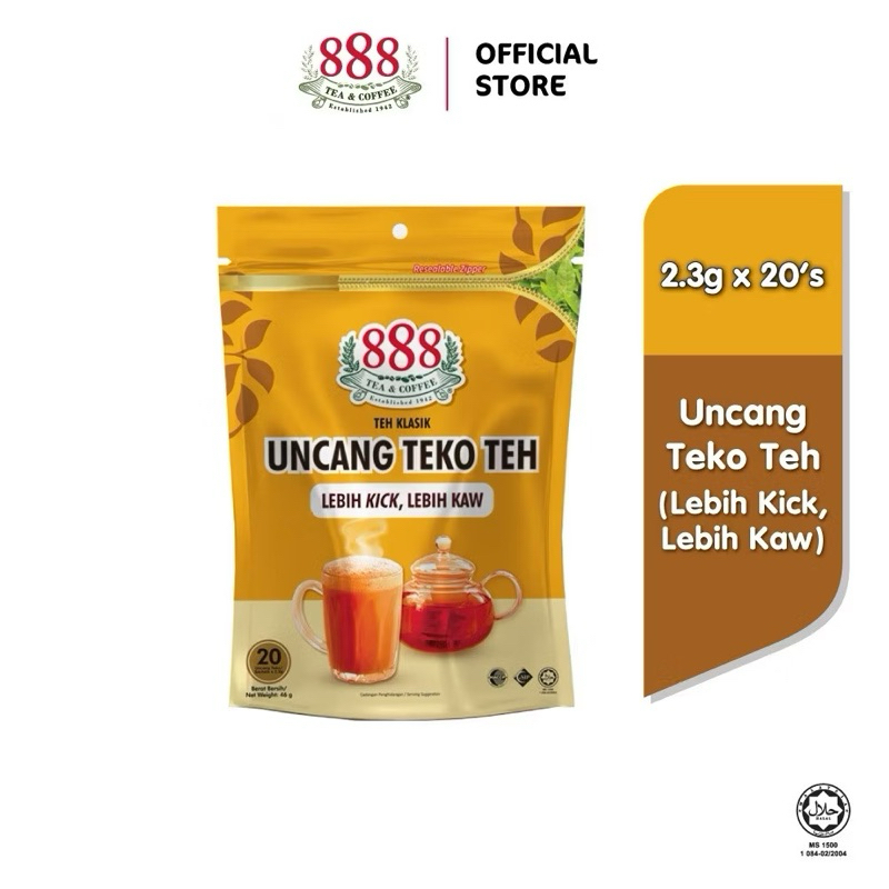 

888 Uncang Teko Teh KAW (2.3g x 20s) Malaysia FOR Teh Tarik Mamak