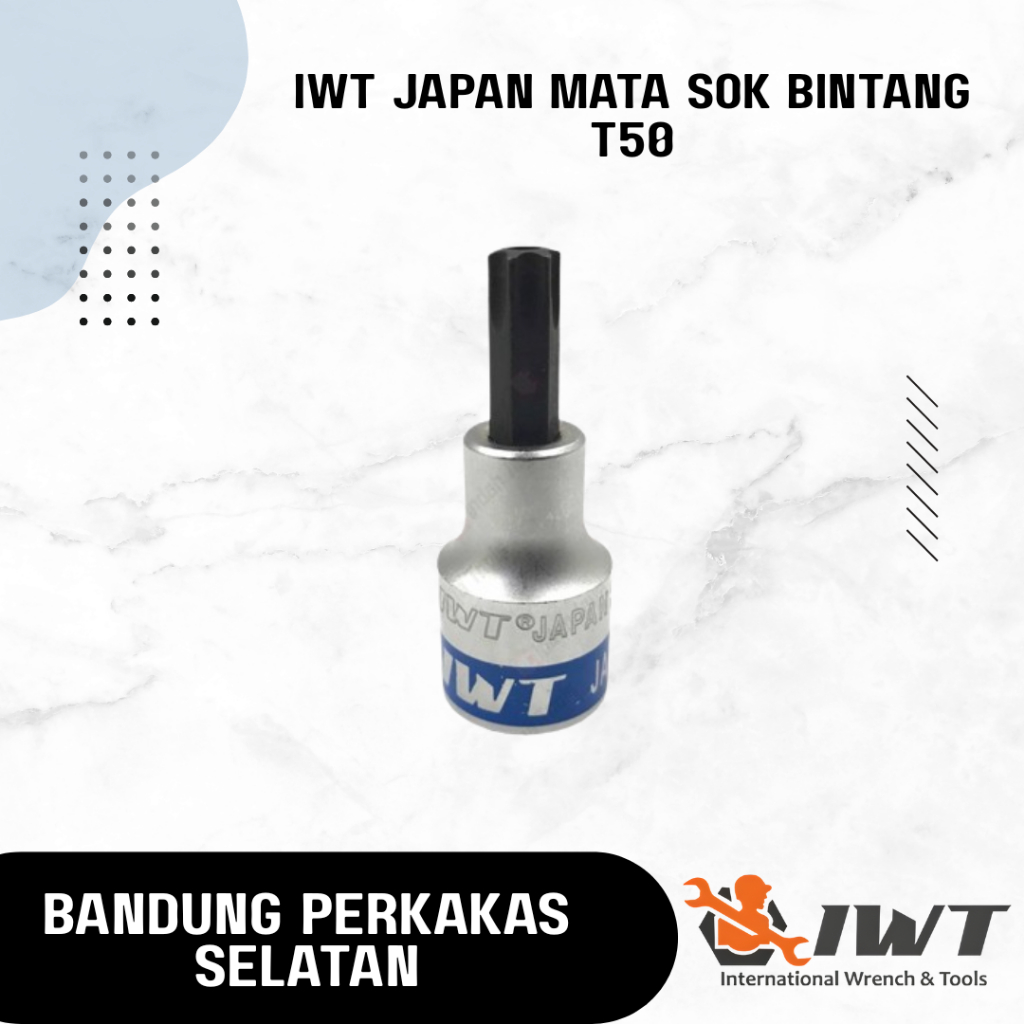 IWT JAPAN Mata Sok Bintang T40 T50 Kunci Kepala Babi Lubang Tamper - T50