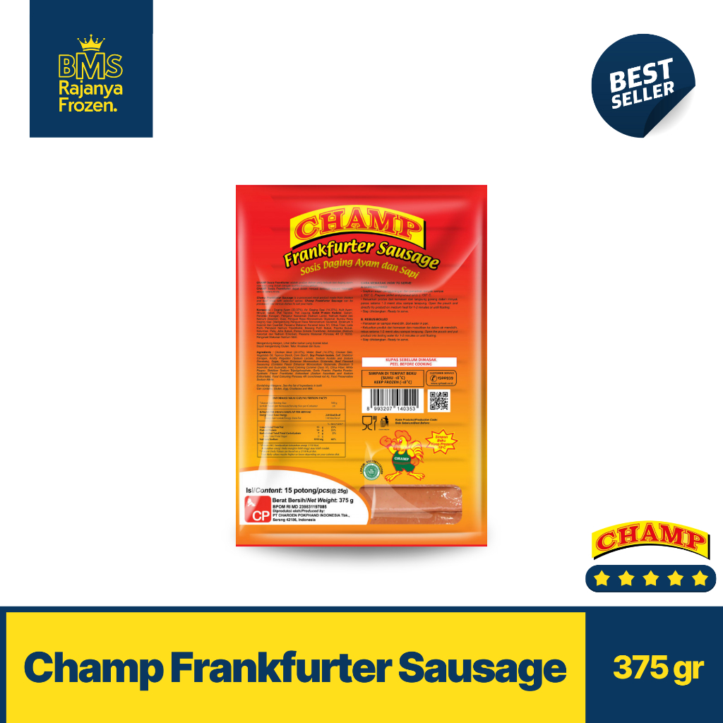 

Champ Frankfurter sausage 375gr