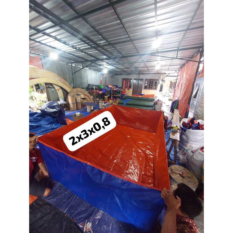 Terpal kolam ikan.ukuran 2x3x80cm.bahan a12