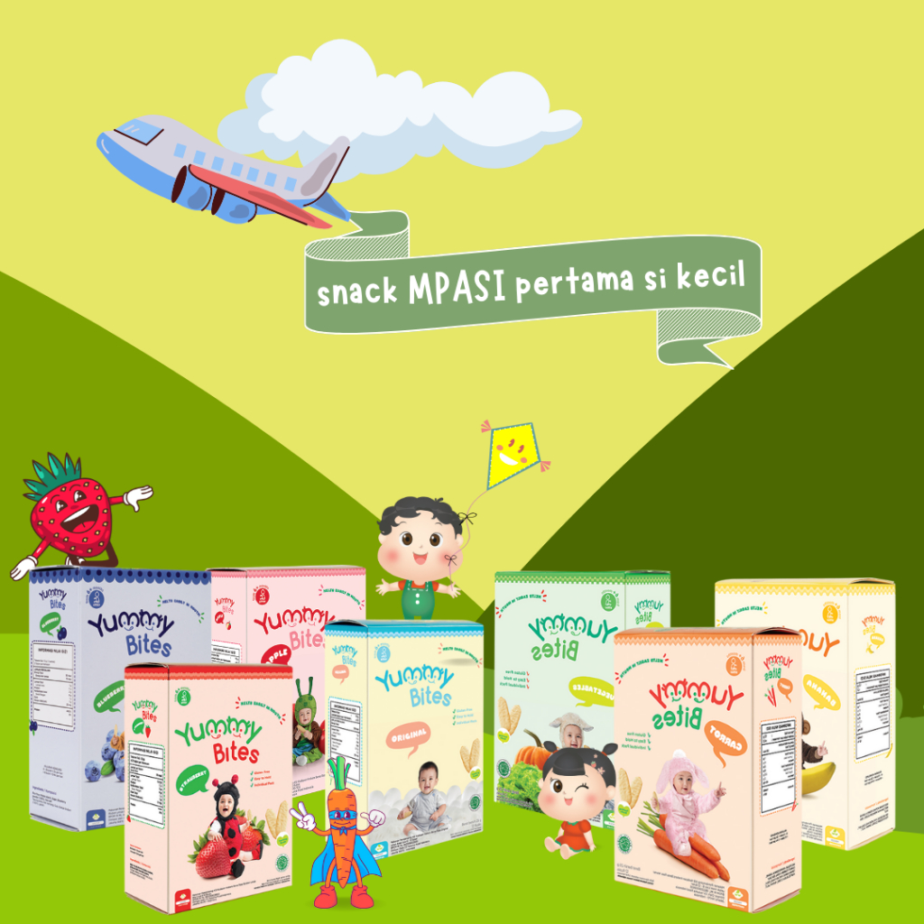 Rice Crackers  25gr Yummy Bites - MAKANAN BAYI - CAMILAN BAYI ANAK ANAK - CAMILAN BAYI ENAK