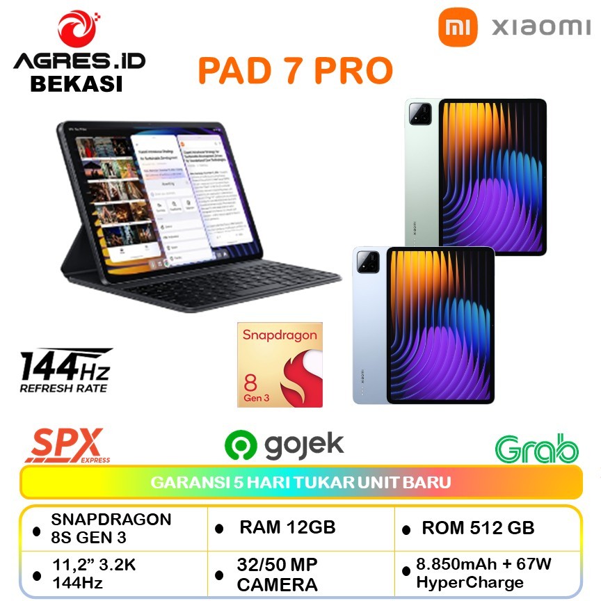 Tablet XIAOMI Pad 7 Pro (12+512) 11,2inch 144Hz/Snapdragon 8S Gen 3/3.2K 144Hz Dolby Vision Atmos