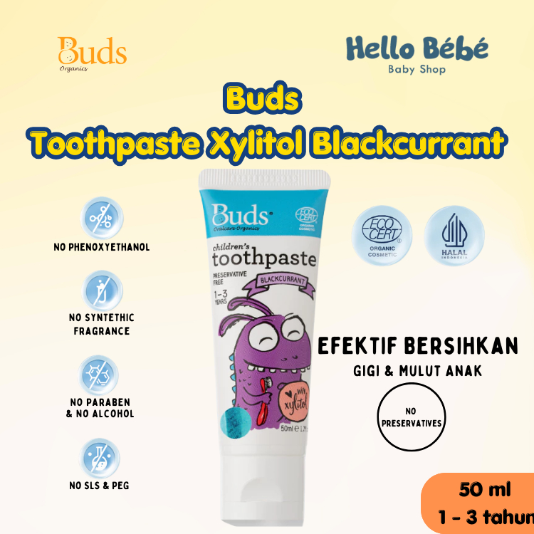 Organic Buds Toothpaste 1-3 Year Blackcurrant