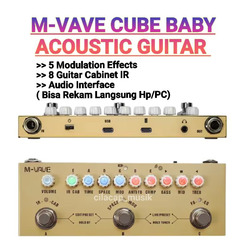 EFEK GITAR M VAVE CUBE BABY EFEK GITAR AKUSTIK M-VAVE EFEK GITAR