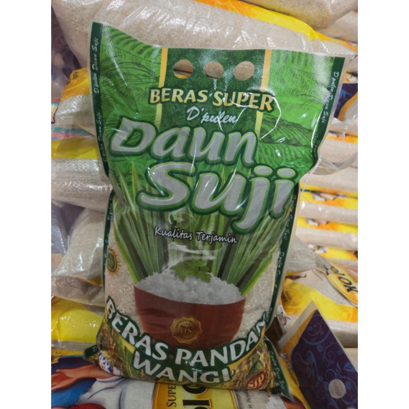 

Beras Murah - Beras Enak, Putih & Pulen - Beras Pandan Wangi Daun Suji Kemasan 3Kg