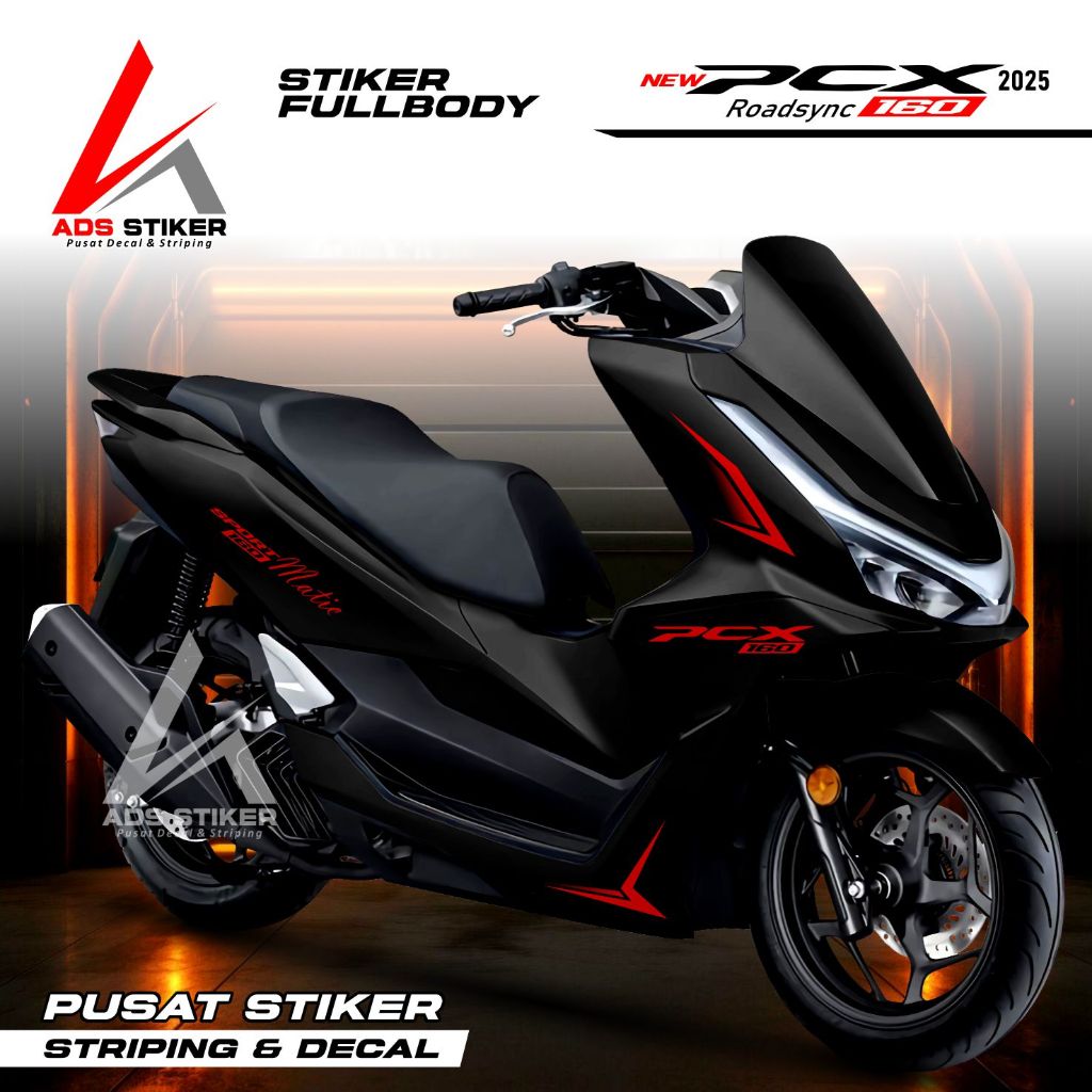 Bisa COD Decal PCX 160 Roadsync Fullbody - Sticker Skotlet PCX 2025 Full Blok - Striping PCX 160 Pol
