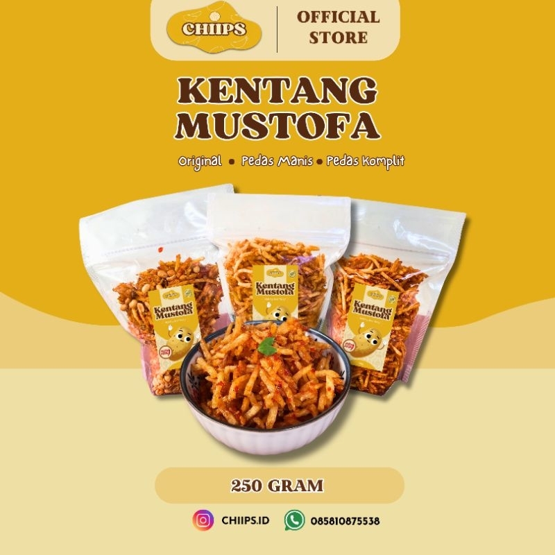 

CHIIPS | Kentang Kriuk Mustofa 250 Gram | Original, Pedas, Komplit
