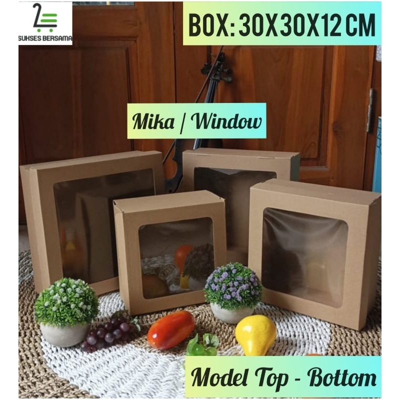 

Box 30x30x 12 cm Window (E-Flute)/Kardus/Hampers/Kotak kado