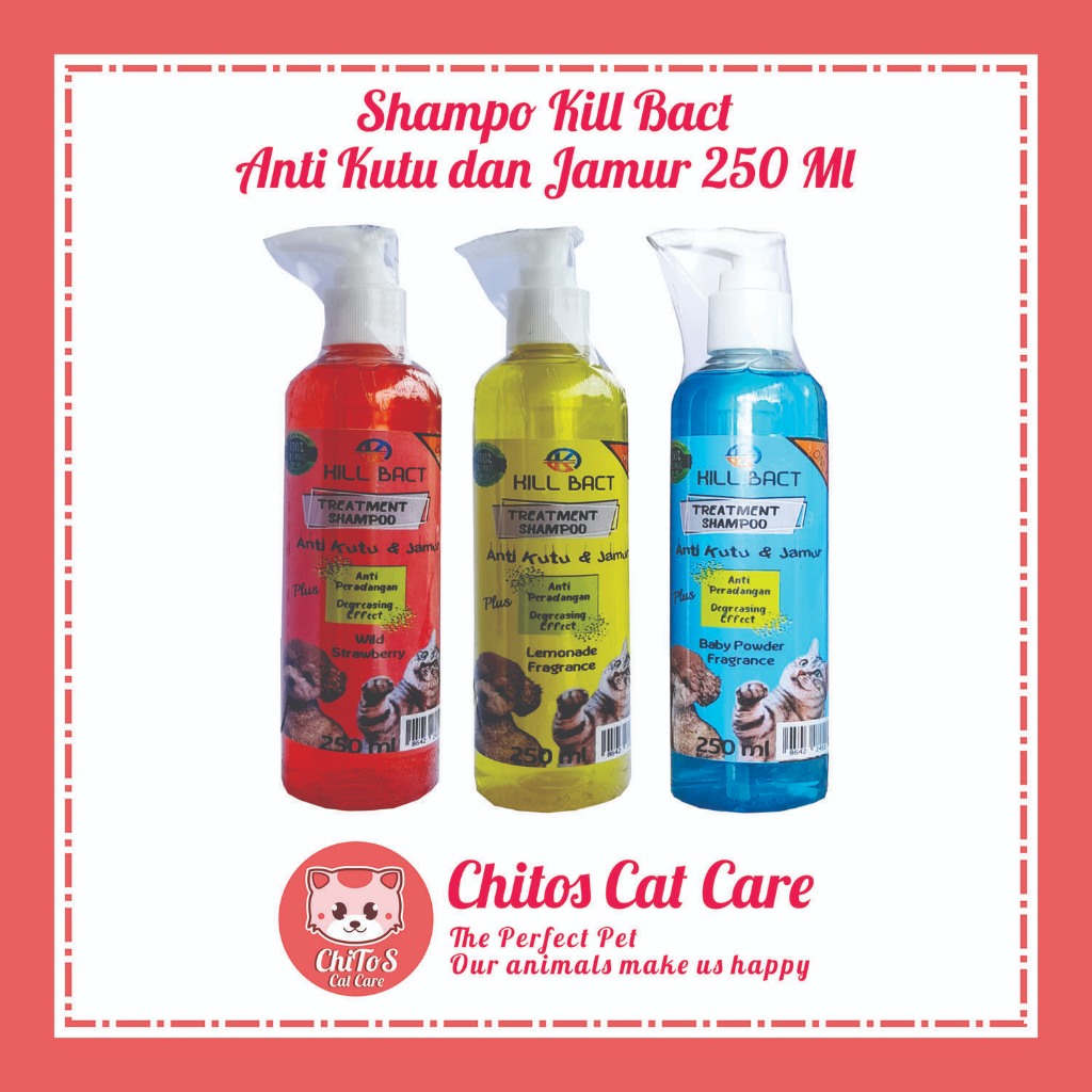 KILL BACT SHAMPO KUCING ANTI KUTU DAN JAMUR 250ML SHAMPO GROOMING KUCING ANTI KUTU DAN JAMUR